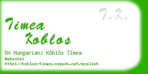timea koblos business card
