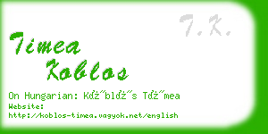 timea koblos business card